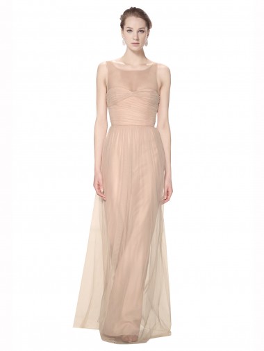 Blush 95 Fourreau Illusion Tulle Longue Robes demoiselle d'honneur à Bas Prix