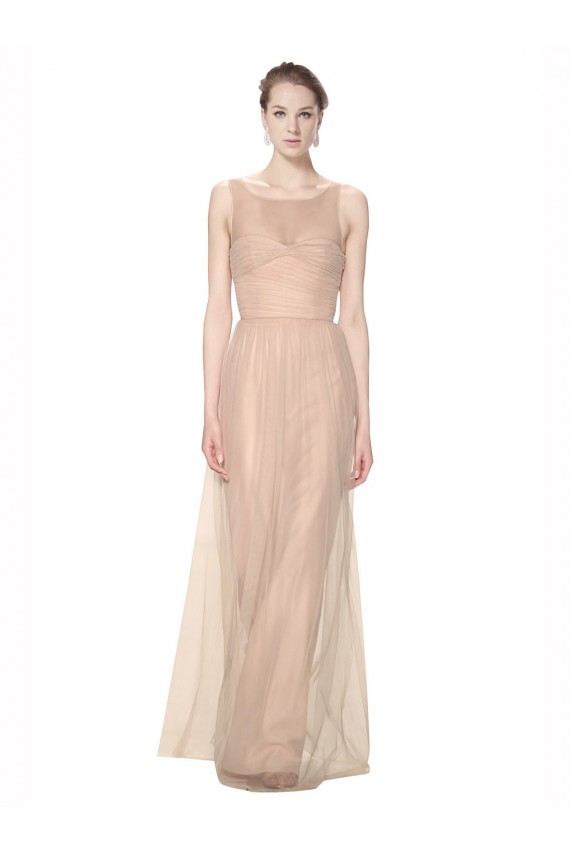 Blush 95 Fourreau Illusion Tulle Longue Robes demoiselle d'honneur à Bas Prix
