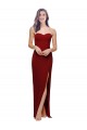Bordeaux Fourreau Crêpe Stretch Longue Formelles Robes demoiselle d'honneur / Robes de soirée / Robes de bal à Bas Prix