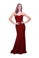 Bordeaux Fourreau Sans bretelle Crêpe Stretch Longue Formelles Robes demoiselle d'honneur / Robes de soirée / Robes de bal à Bas Prix