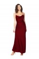 Bordeaux Fourreau Satiné Soyeux Longue Formelles Robes demoiselle d'honneur / Robes de soirée / Robes de bal à Bas Prix