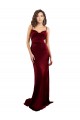Bordeaux Fourreau Satiné Soyeux Longue Formelles Robes demoiselle d'honneur / Robes de soirée / Robes de bal à Bas Prix