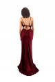 Bordeaux Fourreau Satiné Soyeux Longue Formelles Robes demoiselle d'honneur / Robes de soirée / Robes de bal à Bas Prix