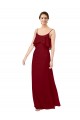 Bordeaux Fourreau Scoop Mousseline Longue Robes demoiselle d'honneur à Bas Prix