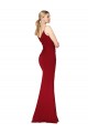 Bordeaux Sirène Col Haut Bretelles spaghetti Crêpe Stretch Longue Formelles Robes demoiselle d'honneur / Robes de soirée / Robes de bal à Bas Prix