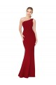 Bordeaux Sirène Col Haut Crêpe Stretch Longue Formelles Robes demoiselle d'honneur / Robes de soirée / Robes de bal à Bas Prix
