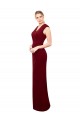 Bordeaux Sirène Col V Mousseline Longue Robes demoiselle d'honneur / Robes de bal à Bas Prix