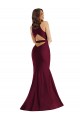 Bordeaux Sirène Col V Satiné Soyeux Longue Formelles Robes demoiselle d'honneur / Robes de soirée / Robes de bal à Bas Prix