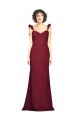 Bordeaux Sirène Sans bretelle Crêpe Stretch Longue Robes demoiselle d'honneur / Robes de bal à Bas Prix