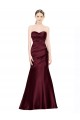 Bordeaux Sirène Satiné Longue Formelles Robes demoiselle d'honneur / Robes de soirée / Robes de bal à Bas Prix