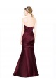 Bordeaux Sirène Satiné Longue Formelles Robes demoiselle d'honneur / Robes de soirée / Robes de bal à Bas Prix