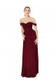 Bordeaux Sirène Épaule Dénudée Mousseline Longue Formelles Robes demoiselle d'honneur / Robes de soirée / Robes de bal à Bas Prix