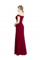 Bordeaux Sirène Épaule Dénudée Mousseline Longue Robes demoiselle d'honneur / Robes de bal à Bas Prix