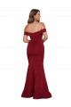 Bordeaux Sirène Épaule Dénudée Spandex Longue Formelles Robes demoiselle d'honneur / Robes de soirée / Robes de bal à Bas Prix