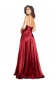 Bordeaux Trapèze Bretelles spaghetti Satiné Soyeux Longue Formelles Robes demoiselle d'honneur / Robes de soirée / Robes de bal à Bas Prix