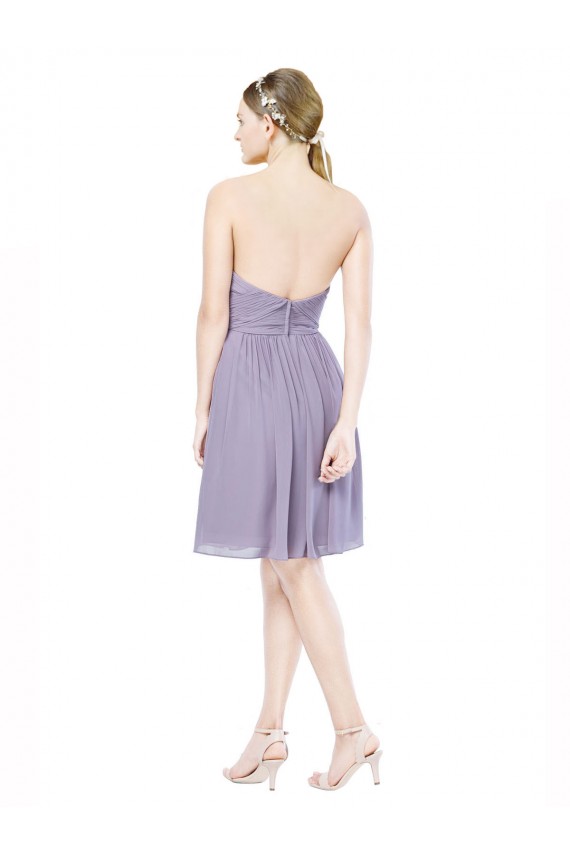 Bordeaux Trapèze Mousseline Courte Robes demoiselle d'honneur / Robes de cocktail à Bas Prix