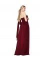 Bordeaux Trapèze Sans bretelle Mousseline Longue Formelles Robes demoiselle d'honneur / Robes de soirée / Robes de bal à Bas Prix