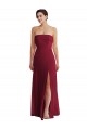 Bordeaux Trapèze Sans bretelle Mousseline Longue Formelles Robes demoiselle d'honneur / Robes de soirée à Bas Prix