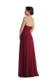 Bordeaux Trapèze Sans bretelle Mousseline Longue Formelles Robes demoiselle d'honneur / Robes de soirée à Bas Prix