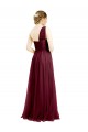 Bordeaux Trapèze Tulle Longue Robes demoiselle d'honneur à Bas Prix