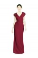 Bordeaux Trompette Col V Mousseline Longue Robes demoiselle d'honneur à Bas Prix