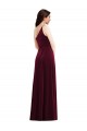 Bordeaux Trompette Velours Stretch Longue Robes demoiselle d'honneur / Robes de bal à Bas Prix