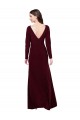 Bordeaux foncé Fourreau Col V Spandex Longue Robes demoiselle d'honneur / Robes de bal à Bas Prix