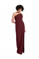 Bordeaux foncé Fourreau Crêpe Stretch Longue Formelles Robes demoiselle d'honneur / Robes de soirée / Robes de bal à Bas Prix