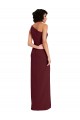 Bordeaux foncé Fourreau Crêpe Stretch Longue Formelles Robes demoiselle d'honneur / Robes de soirée / Robes de bal à Bas Prix