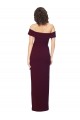 Bordeaux foncé Fourreau Épaule Dénudée Col Carré Crêpe Stretch Longue Formelles Robes demoiselle d'honneur / Robes de soirée / Robes de bal à Bas Prix
