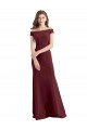 Bordeaux foncé Fourreau Épaule Dénudée Col Haut Crêpe Stretch Longue Robes demoiselle d'honneur / Robes de bal à Bas Prix