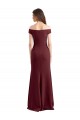 Bordeaux foncé Fourreau Épaule Dénudée Col Haut Crêpe Stretch Longue Robes demoiselle d'honneur / Robes de bal à Bas Prix