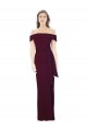 Bordeaux foncé Sirène Épaule Dénudée Crêpe Stretch Longue Formelles Robes demoiselle d'honneur / Robes de soirée / Robes de bal à Bas Prix
