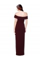 Bordeaux foncé Sirène Épaule Dénudée Crêpe Stretch Longue Formelles Robes demoiselle d'honneur / Robes de soirée / Robes de bal à Bas Prix
