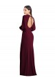 Bordeaux foncé Trompette Bateau Crêpe Stretch Longue Formelles Robes demoiselle d'honneur / Robes de soirée / Robes de bal à Bas Prix