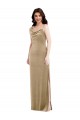 Champagne Fourreau Velours Stretch Longue Formelles Robes demoiselle d'honneur / Robes de soirée / Robes de bal à Bas Prix