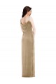 Champagne Fourreau Velours Stretch Longue Formelles Robes demoiselle d'honneur / Robes de soirée / Robes de bal à Bas Prix