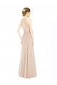 Champagne Trapèze Licou Col Haut Mousseline Dentelle Longue Robes demoiselle d'honneur / Robes de bal à Bas Prix