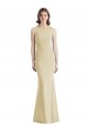 Champagne Trompette Bateau Crêpe Stretch Longue Robes demoiselle d'honneur / Robes de bal à Bas Prix