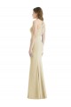 Champagne Trompette Bateau Crêpe Stretch Longue Robes demoiselle d'honneur / Robes de bal à Bas Prix