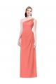 Corail Trapèze Mousseline Longue Robes demoiselle d'honneur à Bas Prix