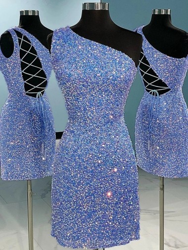 Couleur affichée Fourreau Courte Paillettes Velours Courte Robes de bal à Bas Prix