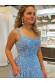 Couleur affichée Trapèze Scoop Traîne moyenne Paillettes Velours Longue Robes de bal à Bas Prix