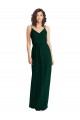 Evergreen Trapèze Col V Mousseline Longue Robes demoiselle d'honneur à Bas Prix