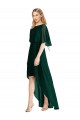 Evergreen Trapèze Col rond Mousseline Longue Asymétrique Robes demoiselle d'honneur à Bas Prix