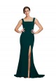 Fourreau Col Carré Balayage train Crêpe Stretch Longue Robes demoiselle d'honneur / Robes de bal à Bas Prix