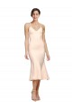 Fourreau Col V midi Crêpe Stretch Courte Robes demoiselle d'honneur / Robes de bal / Robes de cocktail à Bas Prix