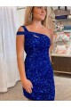 Fourreau Courte Paillettes Velours Courte Robes de bal à Bas Prix