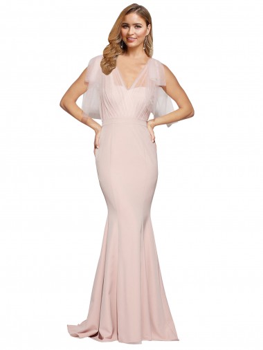 Fourreau Crêpe Stretch Tulle Longue Formelles Robes demoiselle d'honneur / Robes de soirée / Robes de bal à Bas Prix