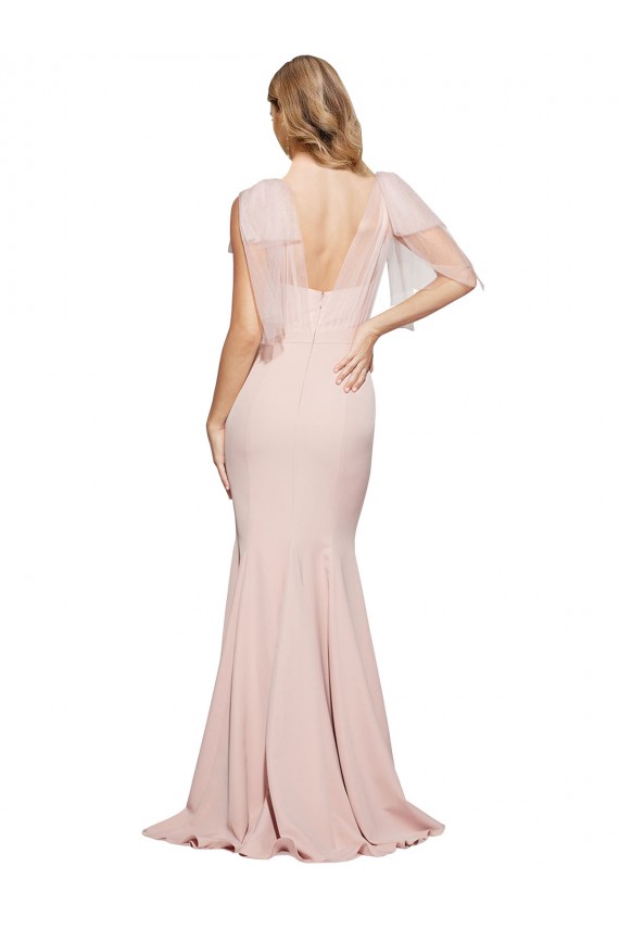 Fourreau Crêpe Stretch Tulle Longue Formelles Robes demoiselle d'honneur / Robes de soirée / Robes de bal à Bas Prix